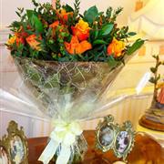 Autumn Orange Rose Bouquet